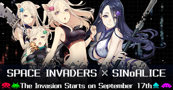 the sinoalice and space invaders crossover event is now live for ios and android