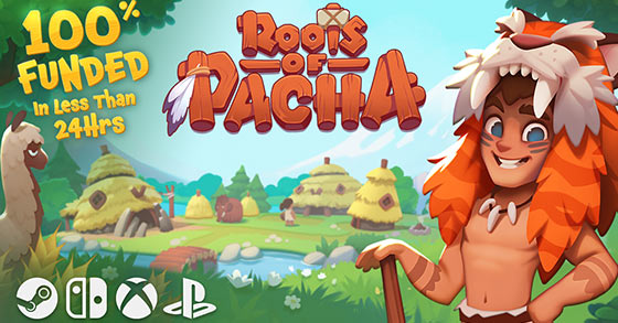 the stone age-themed co-op life simulator game roots of pacha is now fully funded on kickstarter