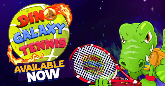 the space-themed 2d side-view action tennis game dino galaxy tennis is now available via steam