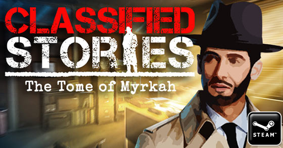 the first-person micro adventure puzzle game classified stories the tome of myrkah is now available via steam