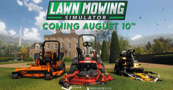 the lawn mowing-themed sim lawn mowing simulator is coming to pc and xbox series x-s on august 10th 2021