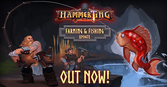 the dwarven mining colony sim hammerting has just released its farming and fishing update