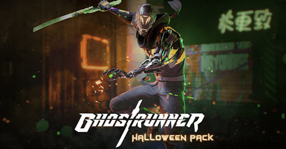 the first-person cyberpunk parkour action game ghostrunner has just released its halloween 2021 pack