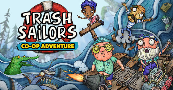 the crazy co-op hand-drawn sailing action game trash sailors is now available for pc