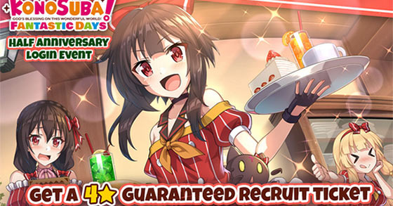 the mobile rpg konosuba fantastic days is to celebrate its half anniversary on february 23rd
