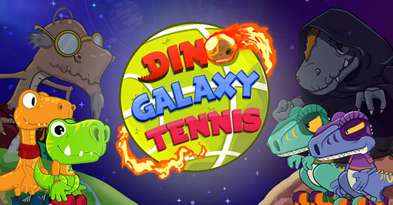 the sports action game dino galaxy tennis is now available for the nintendo switch