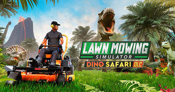 lawn mowing simulator has just released its dino safari dlc for pc and consoles
