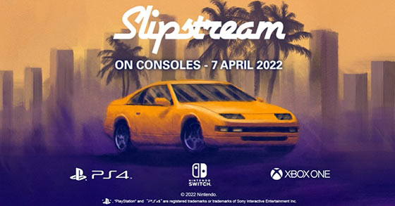 the retro-like arcade racing game slipstream is coming to consoles on april 7th 2022