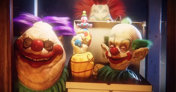 the asymmetrical multiplayer horror game killer klowns from outer space the game is coming to pc and consoles in early 2023