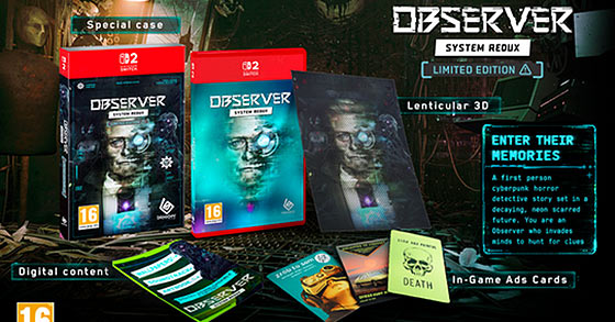 observer system redux limited edition is coming to the nintendo switch 2 on october 30th