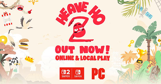 the chaotic co-op party game heave ho 2 is out now on pc and switch consoles