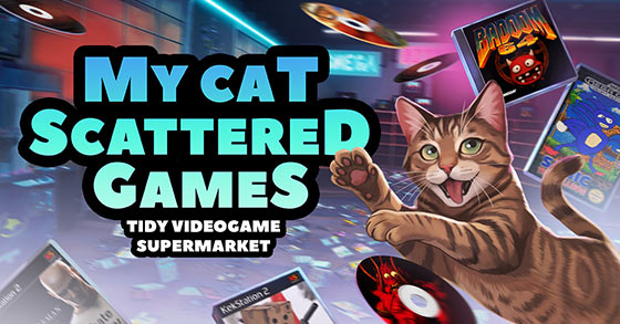 my cat scattered games tidy videogame supermarket is coming to steam on october 9th